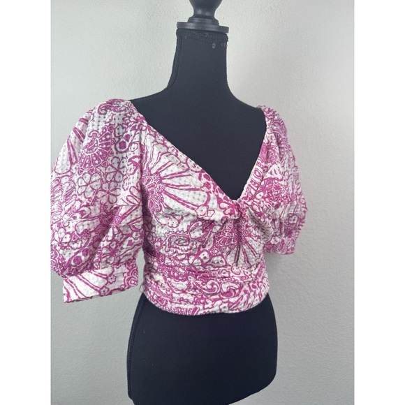 Anthropologie Pink Patterned Blouse - Picture 2 of 5